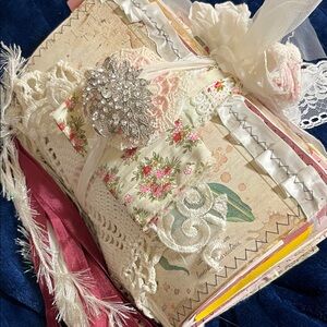 Floral Embellished Journal with Lace and Rhinestones